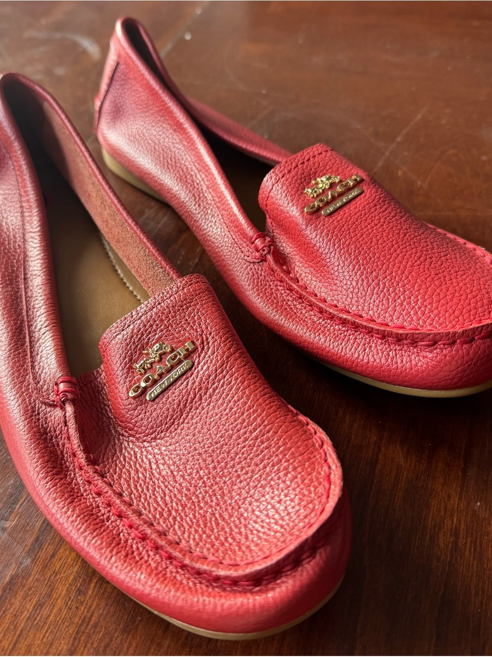COACH (NEW) Women's Marley Driver Loafers - Red Apple Us 10 Women